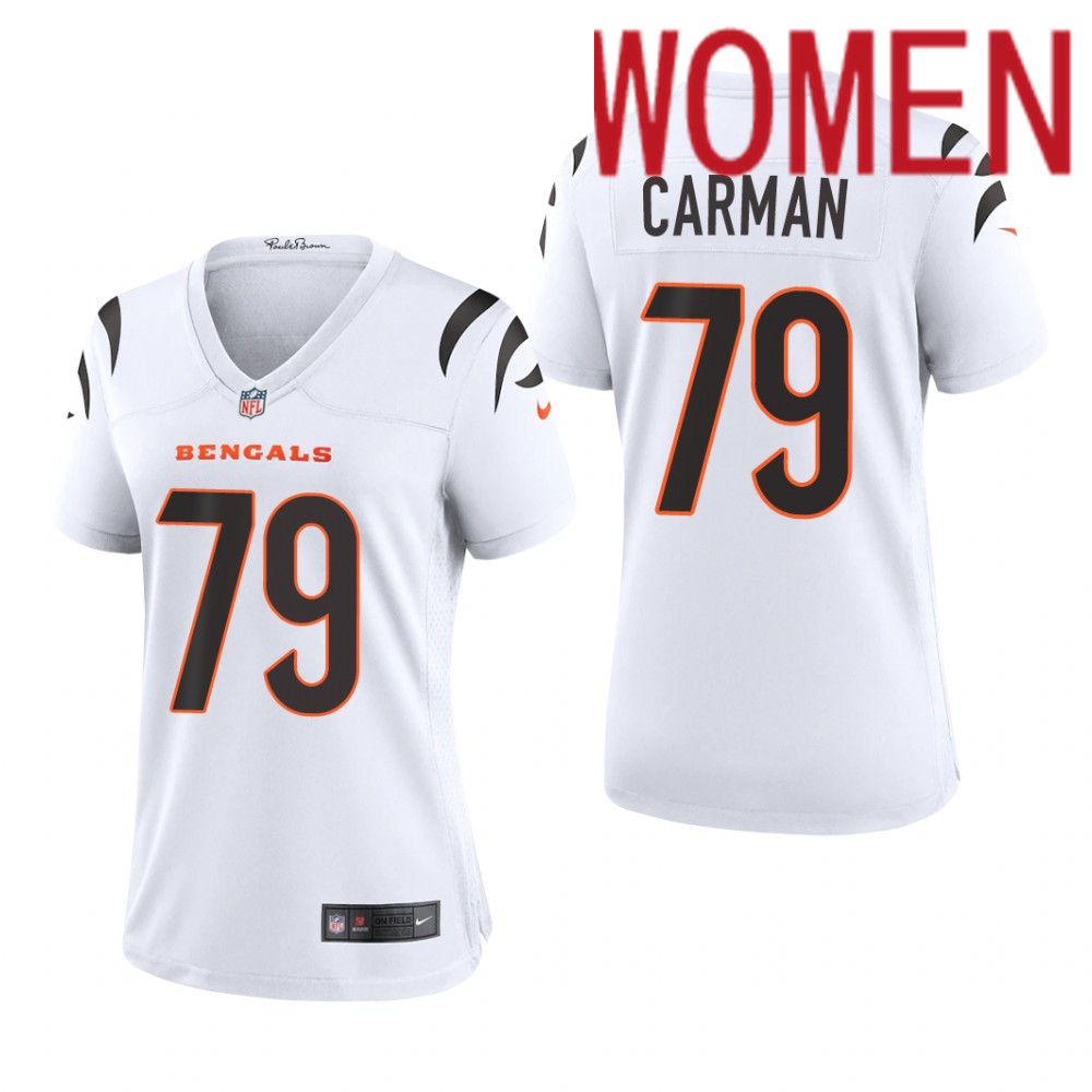 Women Cincinnati Bengals #79 Jackson Carman Nike White Game NFL Jersey